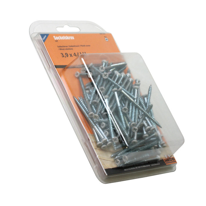 Sokkelskrue 3,9 x 41 mm - hvit